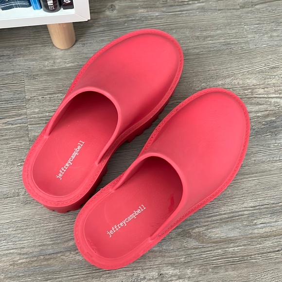 Jeffrey Campbell Pink Platform Clog Mules - Picture 2 of 7